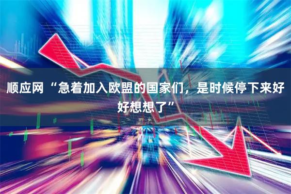 顺应网 “急着加入欧盟的国家们，是时候停下来好好想想了”