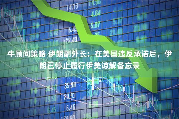 牛顾问策略 伊朗副外长:在美国违反承诺后,伊朗已停止履行伊美谅解备忘录